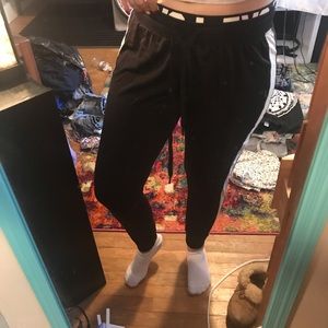 Black w/white stripe joggers